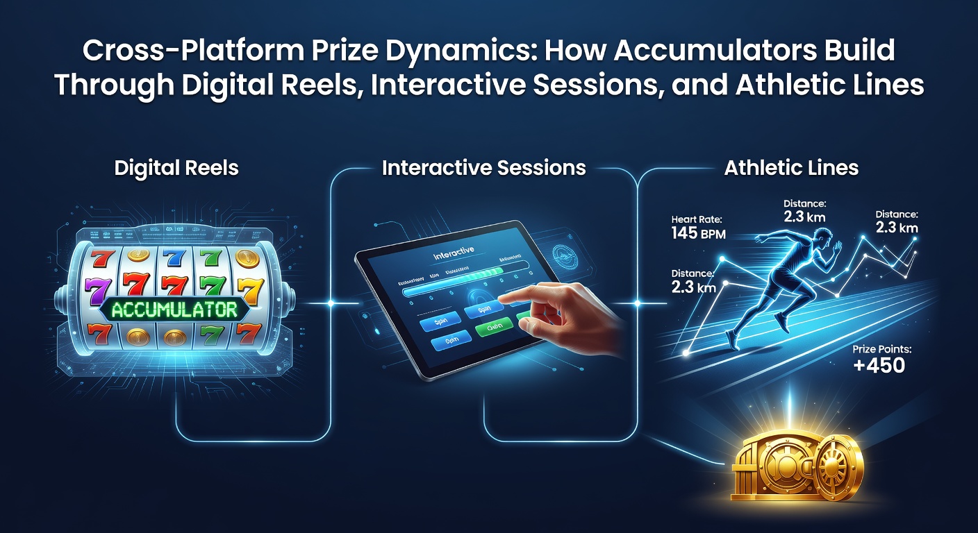 Illustration of digital reels spinning alongside live interactive sessions and sports betting lines showing accumulating prize indicators
