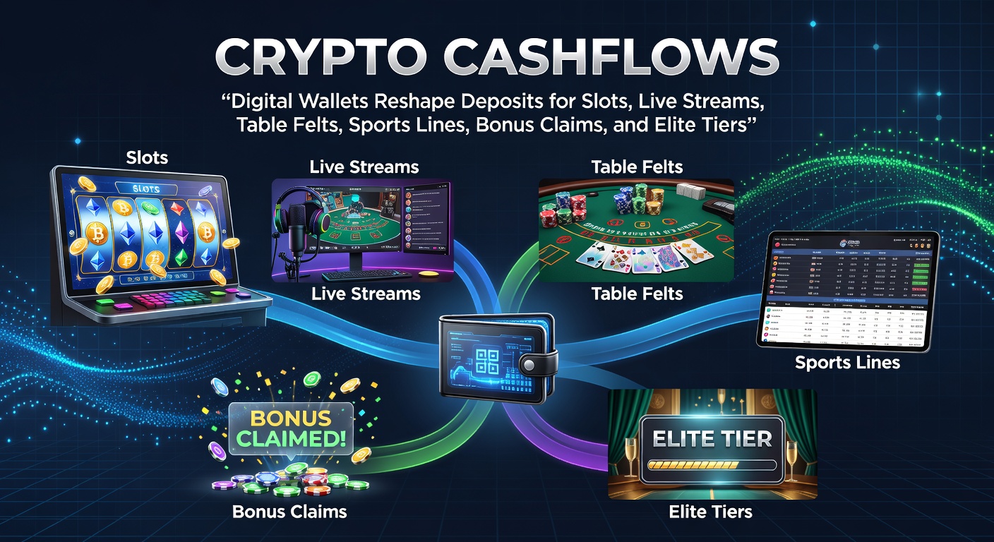 Digital wallet app displaying crypto transactions funding online casino slots and sports bets