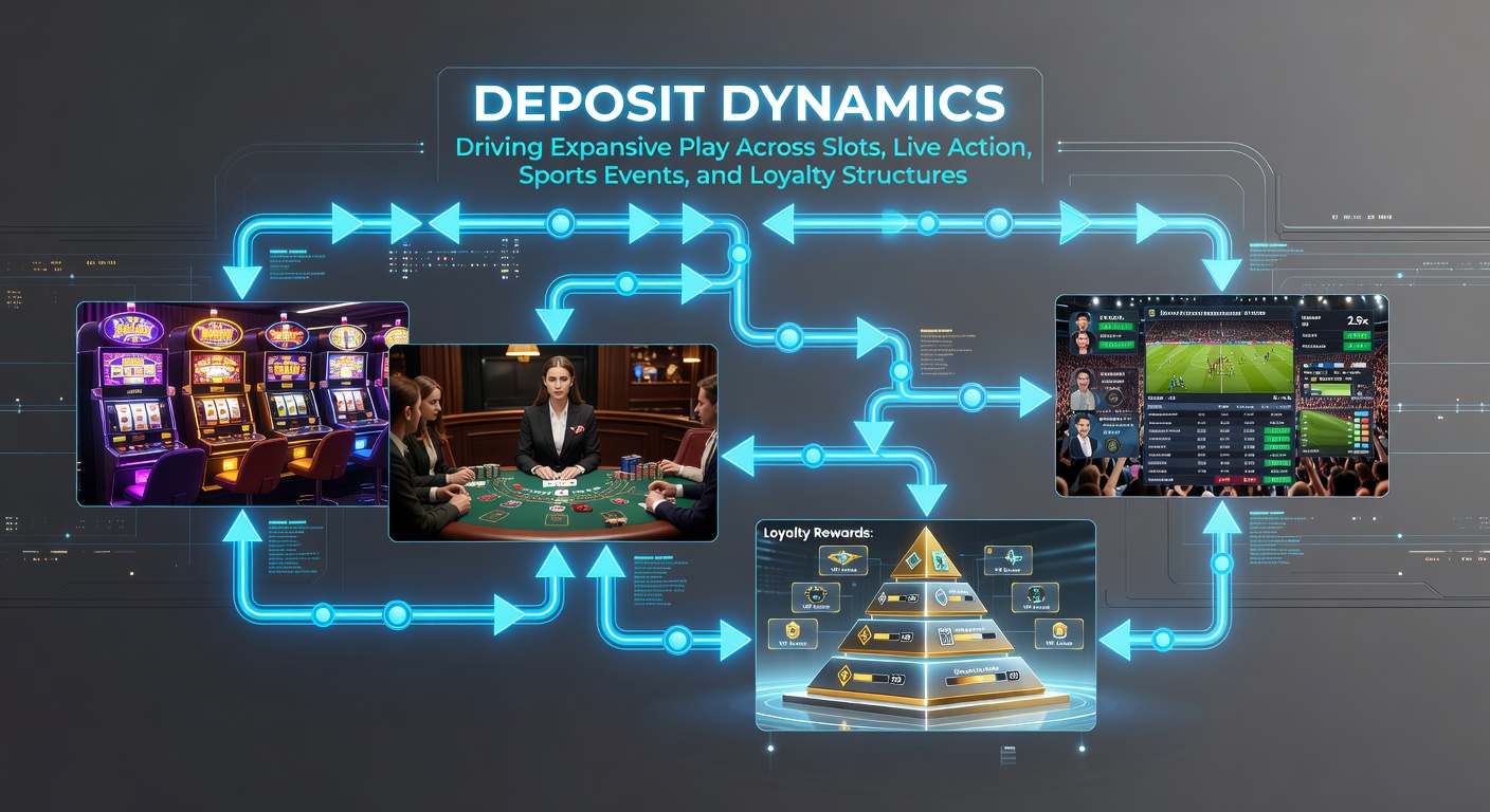 Visual representation of deposit flows connecting various gaming platforms and loyalty programs