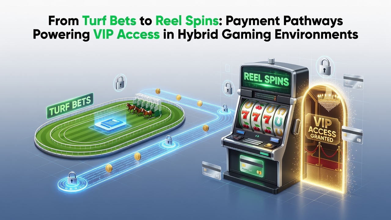 Payment interfaces connecting sports betting terminals with slot machine reels in a hybrid gaming venue