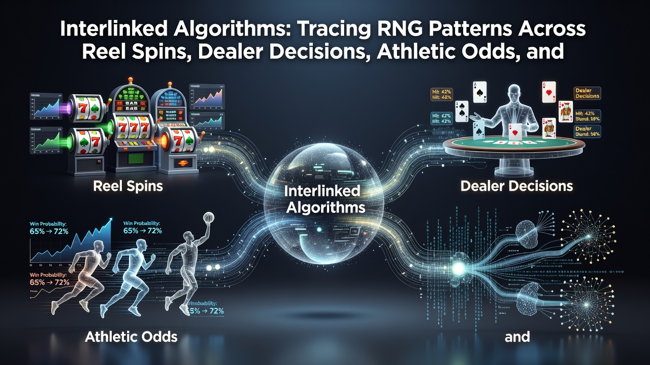 Diagram illustrating data pathways connecting RNG outputs to dealer software, sports odds engines, and VIP reward tiers