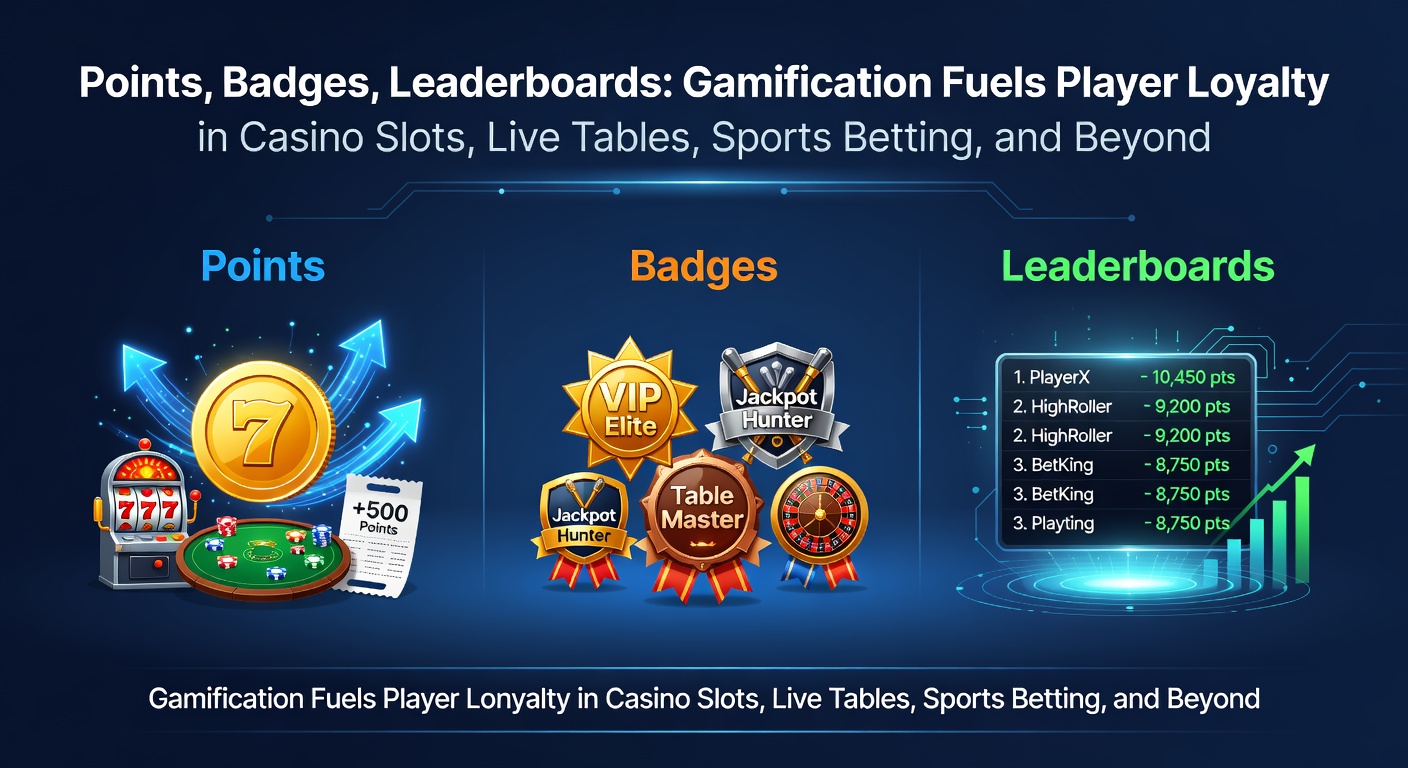 Vibrant casino app screen displaying points counters, shiny badges, and a competitive leaderboard amid spinning slots and betting slips