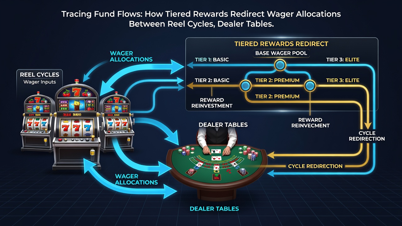 Dashboard view of wager allocation shifts between different game types on a smartphone screen
