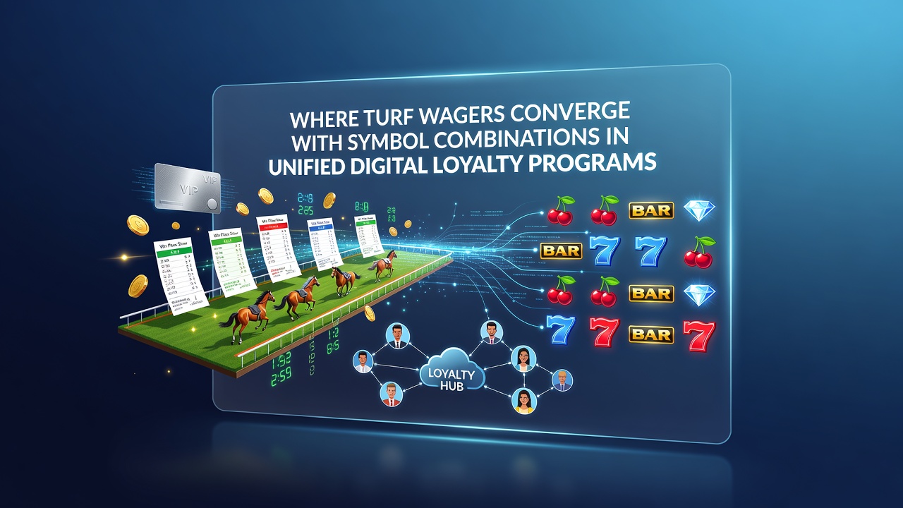 Digital interface showing integrated sports betting and slot game elements in a loyalty program dashboard